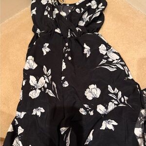 Floral Black and White Jumpsuit